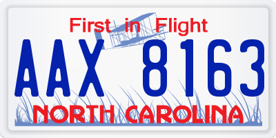 NC license plate AAX8163