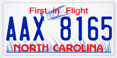 NC license plate AAX8165