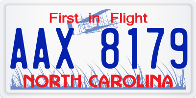NC license plate AAX8179