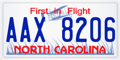 NC license plate AAX8206
