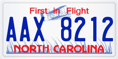 NC license plate AAX8212