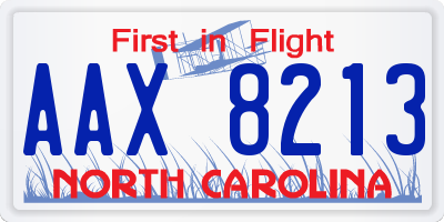 NC license plate AAX8213