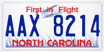 NC license plate AAX8214