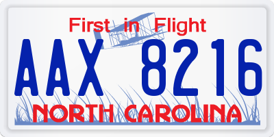 NC license plate AAX8216