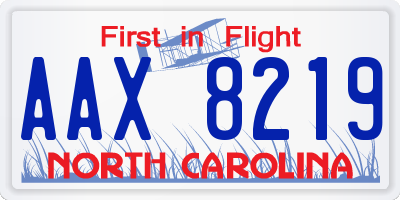 NC license plate AAX8219
