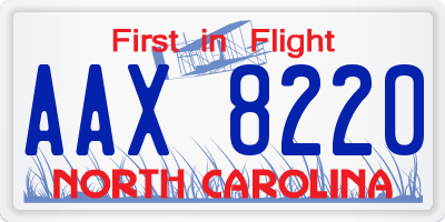 NC license plate AAX8220
