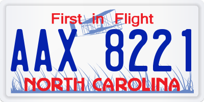 NC license plate AAX8221