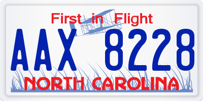 NC license plate AAX8228