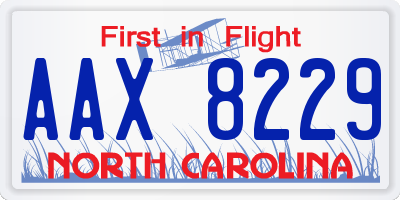 NC license plate AAX8229