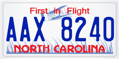 NC license plate AAX8240
