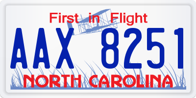 NC license plate AAX8251