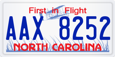 NC license plate AAX8252