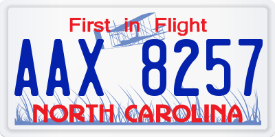 NC license plate AAX8257