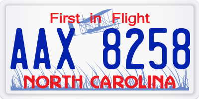 NC license plate AAX8258