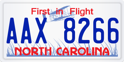 NC license plate AAX8266