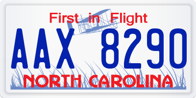 NC license plate AAX8290