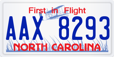NC license plate AAX8293
