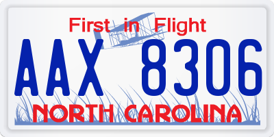 NC license plate AAX8306
