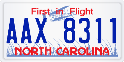 NC license plate AAX8311