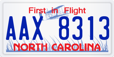 NC license plate AAX8313