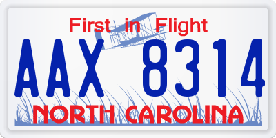 NC license plate AAX8314