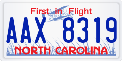 NC license plate AAX8319