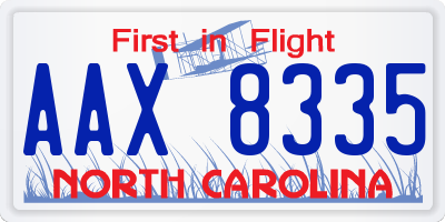NC license plate AAX8335