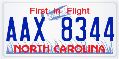 NC license plate AAX8344