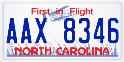 NC license plate AAX8346