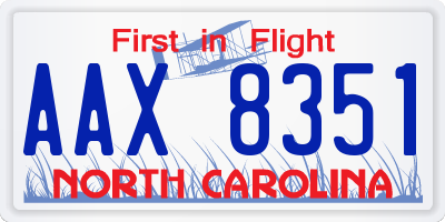 NC license plate AAX8351