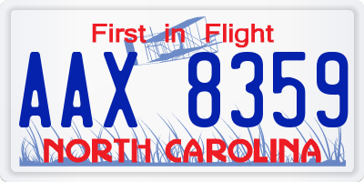 NC license plate AAX8359