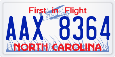 NC license plate AAX8364
