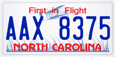 NC license plate AAX8375