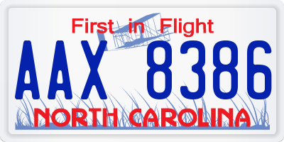 NC license plate AAX8386