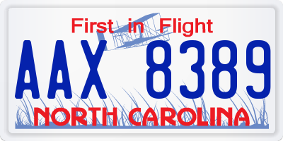 NC license plate AAX8389