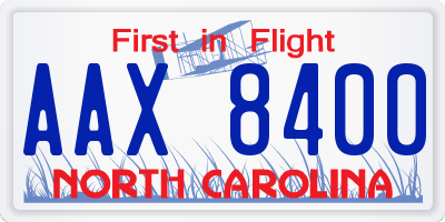 NC license plate AAX8400