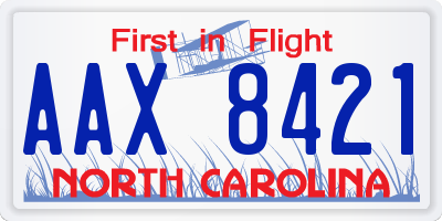 NC license plate AAX8421