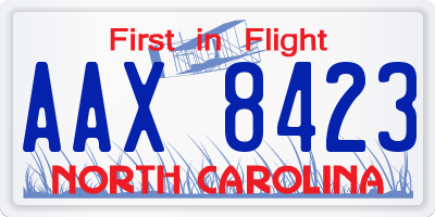 NC license plate AAX8423