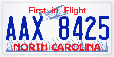 NC license plate AAX8425