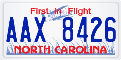 NC license plate AAX8426
