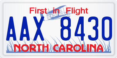 NC license plate AAX8430