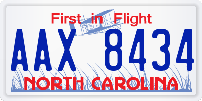NC license plate AAX8434