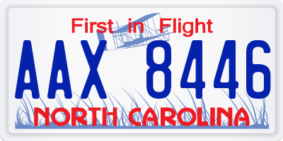 NC license plate AAX8446