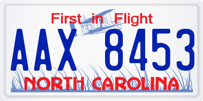 NC license plate AAX8453