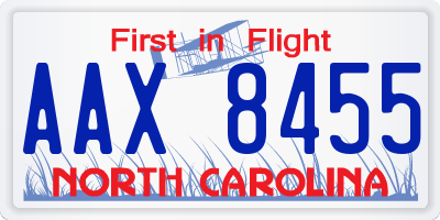 NC license plate AAX8455