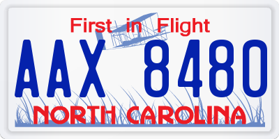 NC license plate AAX8480