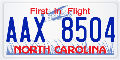 NC license plate AAX8504