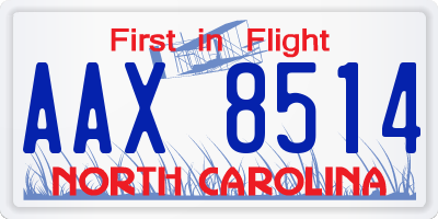 NC license plate AAX8514