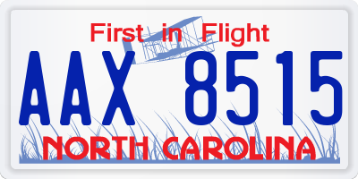 NC license plate AAX8515