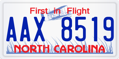 NC license plate AAX8519